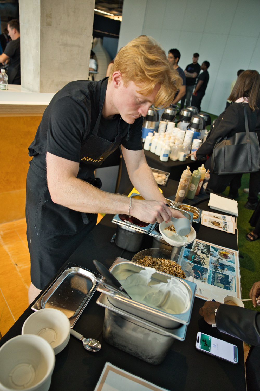 A bowl being built to order at a corporate event