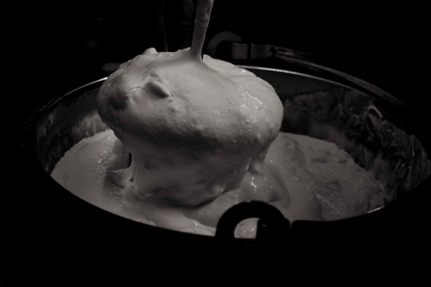 Milk going into the vat