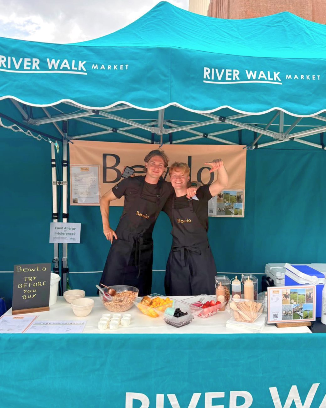 The two of us under the River Walk Market gazebo